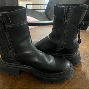 Zara black stretch zip boots